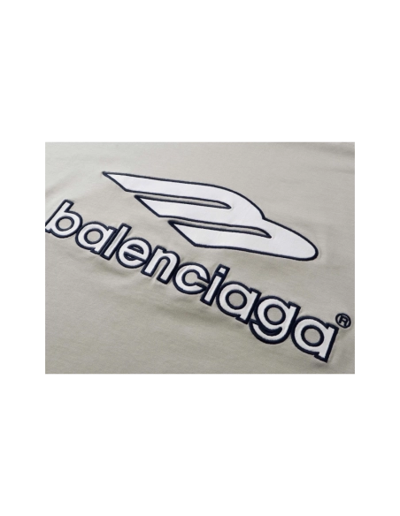 Balenciaga 3B Silhouette Ribbed V-neck Printed T-shirt Black Dark Blue Gray,Balenciaga T Shirt,Tshirt,APPAREL