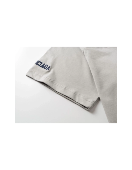 Balenciaga 3B Silhouette Ribbed V-neck Printed T-shirt Black Dark Blue Gray,Balenciaga T Shirt,Tshirt,APPAREL