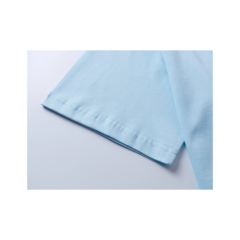 Balenciaga Logo Embroidered Washed Distressed T-shirt Black Blue,Balenciaga T Shirt,Tshirt,APPAREL