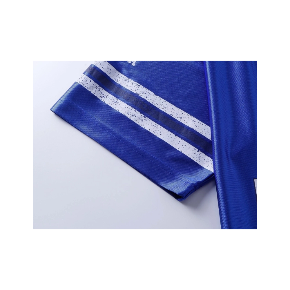 Balenciaga 3B Silhouette Ribbed V-neck Printed T-shirt Black Blue Gray,Balenciaga T Shirt,Tshirt,APPAREL