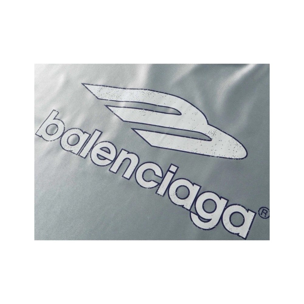 Balenciaga 3B Silhouette Ribbed V-neck Printed T-shirt Black Blue Gray,Balenciaga T Shirt,Tshirt,APPAREL