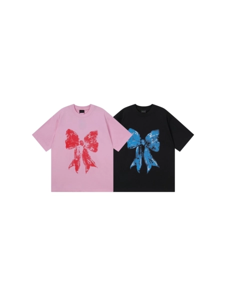Balenciaga Bow Print T-shirt Black Pink,Balenciaga T Shirt,Tshirt,APPAREL