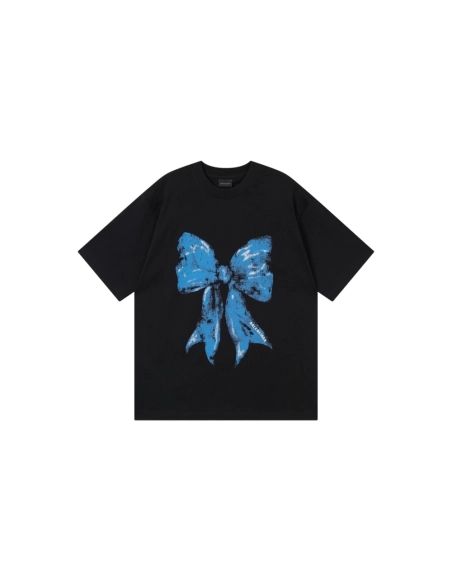 Balenciaga Bow Print T-shirt Black Pink,Balenciaga T Shirt,Tshirt,APPAREL