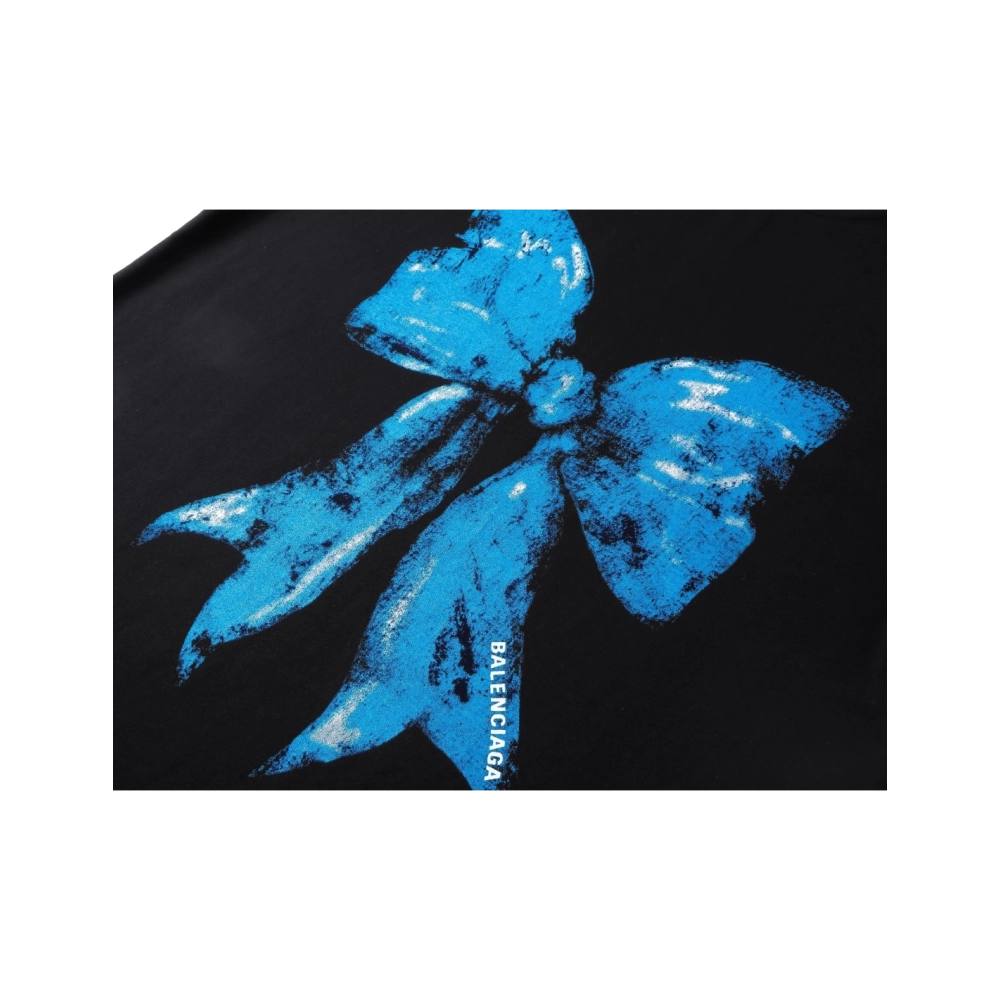 Balenciaga Bow Print T-shirt Black Pink,Balenciaga T Shirt,Tshirt,APPAREL