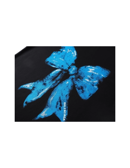 Balenciaga Bow Print T-shirt Black Pink,Balenciaga T Shirt,Tshirt,APPAREL