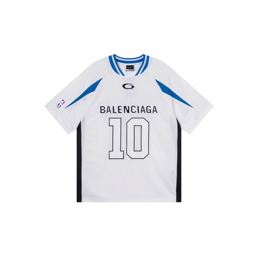 Balenciaga NBA Co-Branded Health Network Qversized Color Bocked T-shirt Black White Red,Balenciaga T Shirt,Tshirt,APPAREL