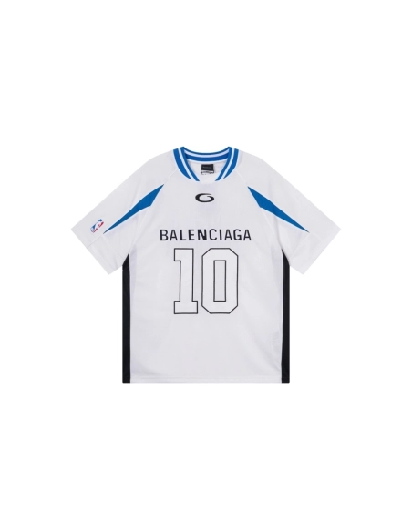 Balenciaga NBA Co-Branded Health Network Qversized Color Bocked T-shirt Black White Red,Balenciaga T Shirt,Tshirt,APPAREL