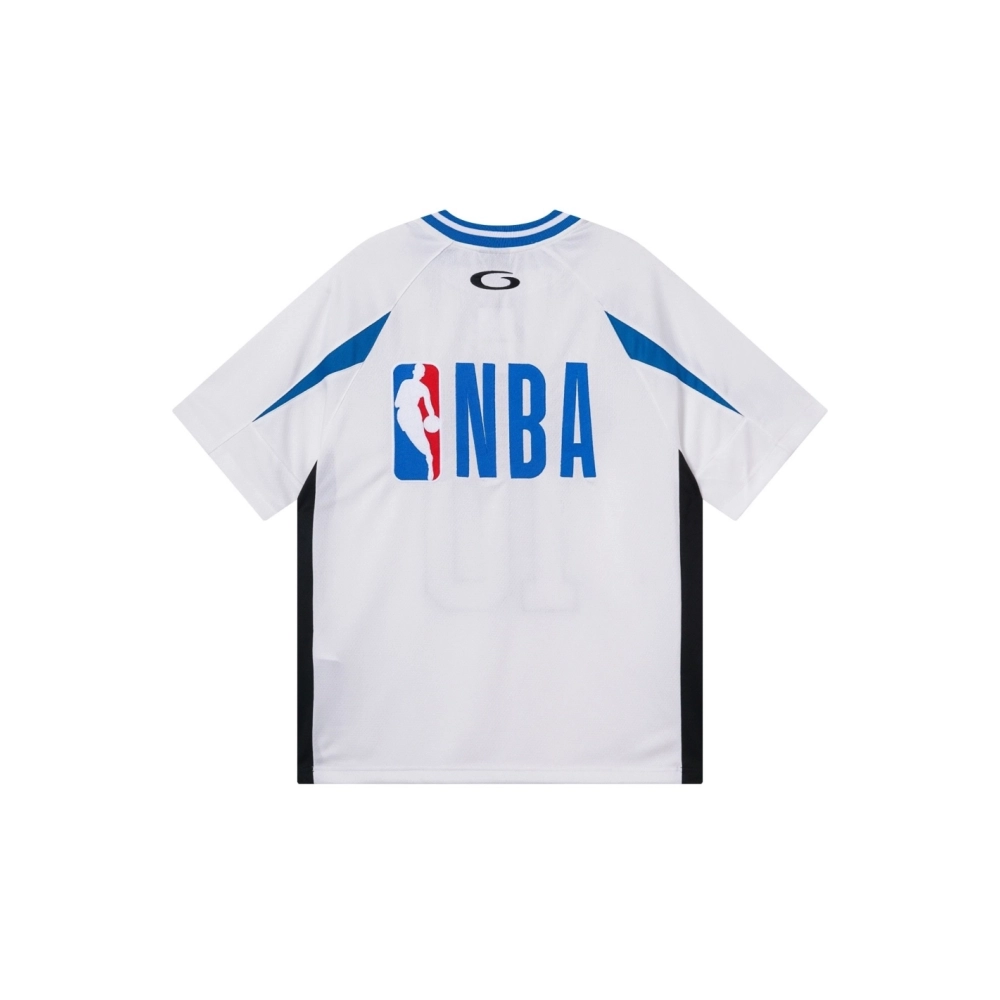Balenciaga NBA Co-Branded Health Network Qversized Color Bocked T-shirt Black White Red,Balenciaga T Shirt,Tshirt,APPAREL