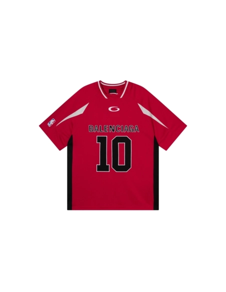 Balenciaga NBA Co-Branded Health Network Qversized Color Bocked T-shirt Black White Red,Balenciaga T Shirt,Tshirt,APPAREL