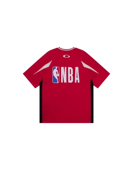Balenciaga NBA Co-Branded Health Network Qversized Color Bocked T-shirt Black White Red,Balenciaga T Shirt,Tshirt,APPAREL