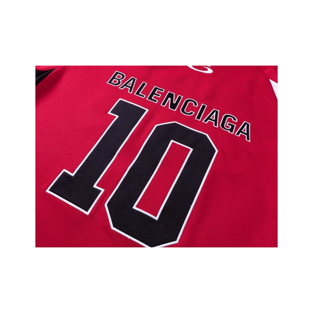 Balenciaga NBA Co-Branded Health Network Qversized Color Bocked T-shirt Black White Red,Balenciaga T Shirt,Tshirt,APPAREL