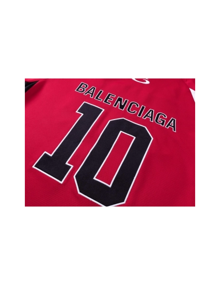 Balenciaga NBA Co-Branded Health Network Qversized Color Bocked T-shirt Black White Red,Balenciaga T Shirt,Tshirt,APPAREL