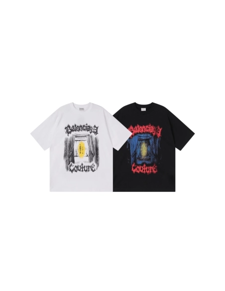 Balenciaga Salon De Couture Artwork Print T-shirt Black White,Balenciaga T Shirt,Tshirt,APPAREL