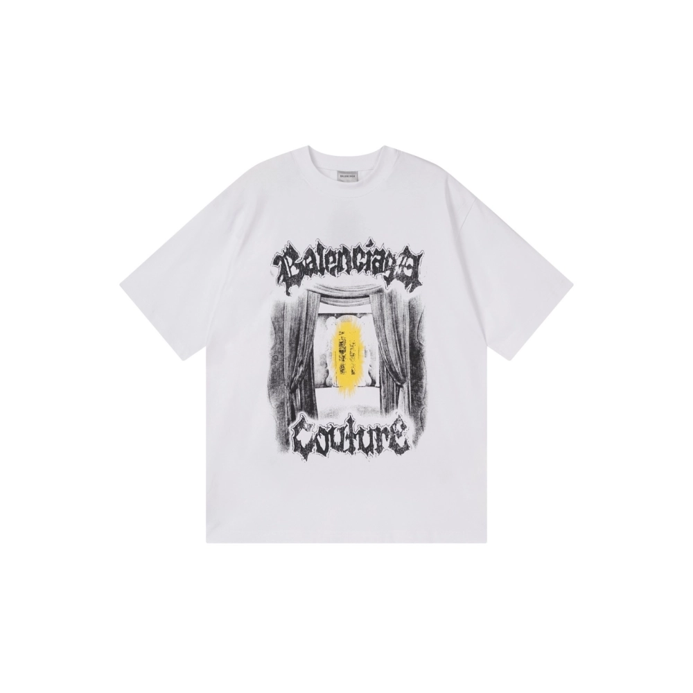 Balenciaga Salon De Couture Artwork Print T-shirt Black White,Balenciaga T Shirt,Tshirt,APPAREL