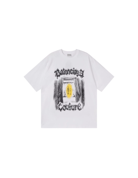 Balenciaga Salon De Couture Artwork Print T-shirt Black White,Balenciaga T Shirt,Tshirt,APPAREL