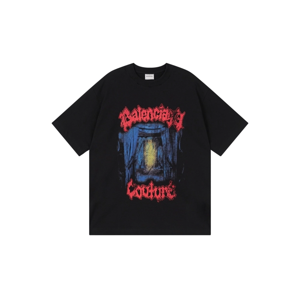 Balenciaga Salon De Couture Artwork Print T-shirt Black White,Balenciaga T Shirt,Tshirt,APPAREL