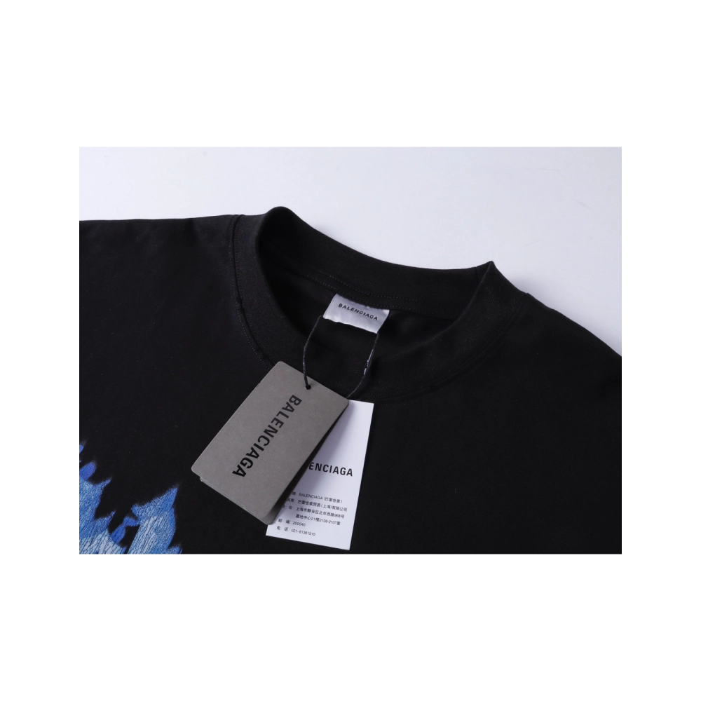 Balenciaga Paris Eiffel Tower Printed T-shirt Black,Balenciaga T Shirt,Tshirt,APPAREL