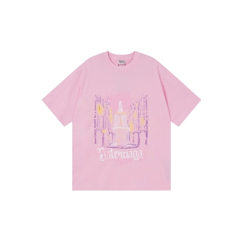 Balenciaga Place Des Vosges Printed T-shirt Pink,Balenciaga T Shirt,Tshirt,APPAREL