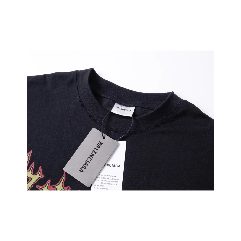 Balenciaga Paris Sacr233;-C?ur Basilica Printed T-shirt Black Pink,Balenciaga T Shirt,Tshirt,APPAREL