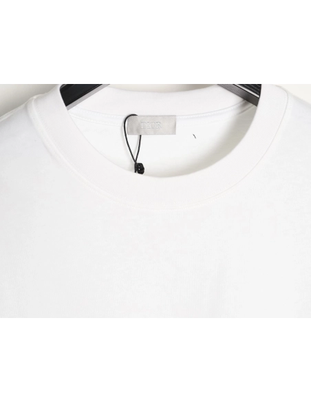 Dior flocked foam four-leaf clover logo short-sleeved T-shirt,Dior