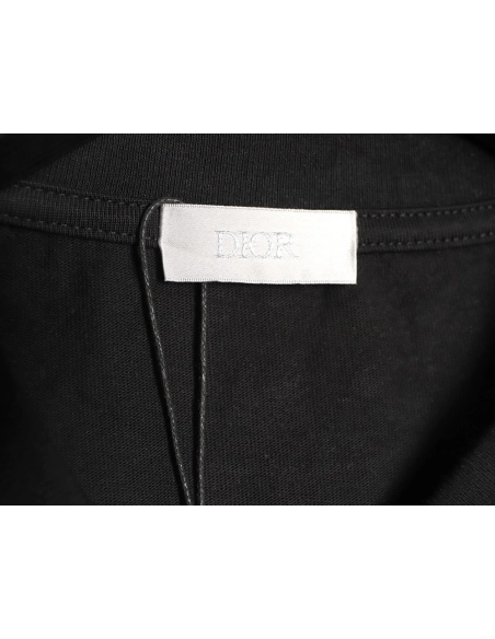 Dior flocked foam four-leaf clover logo short-sleeved T-shirt TSK1,Dior