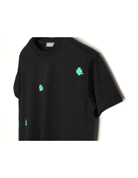 Dior flocked foam four-leaf clover logo short-sleeved T-shirt TSK1,Dior