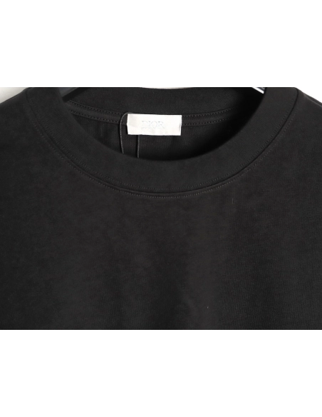 Dior flocked foam four-leaf clover logo short-sleeved T-shirt TSK1,Dior