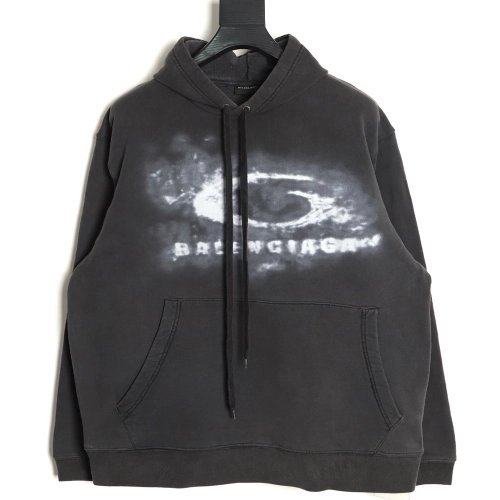 Balenciaga Washed Smoke Print Hoodie,Louis Vuitton