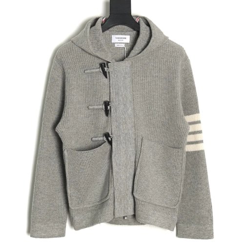 Thom Browne Wool Hooded Duffle Coat,Thom Browne
