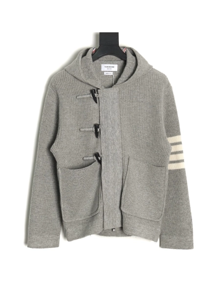 Thom Browne Wool Hooded Duffle Coat,Thom Browne