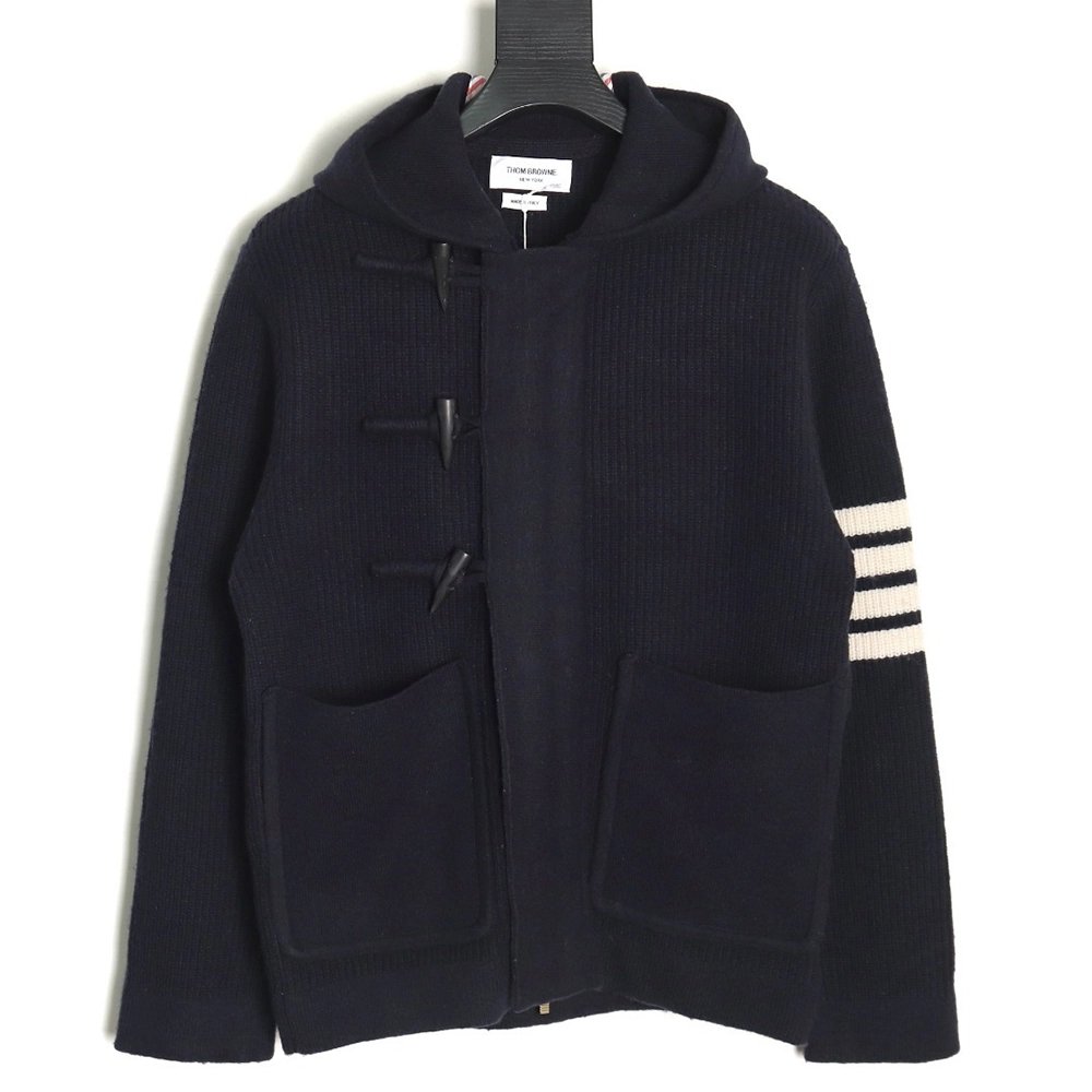 Thom Browne Wool Hooded Duffle Coat TSK1,Thom Browne