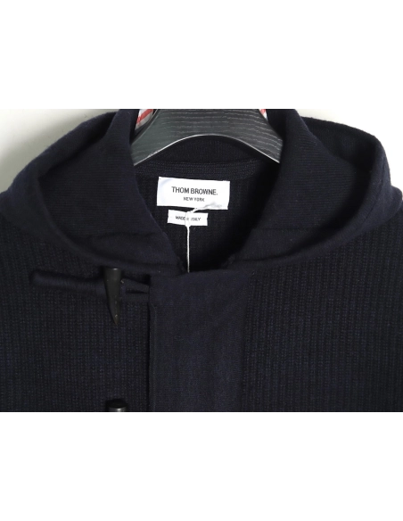 Thom Browne Wool Hooded Duffle Coat TSK1,Thom Browne