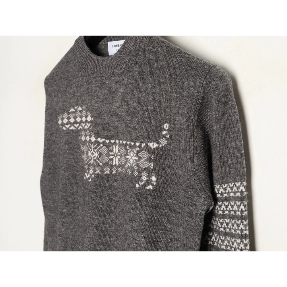 Thom Browne Snowflake Puppy Crewneck Sweater,Thom Browne