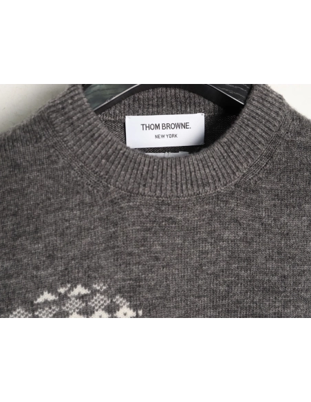 Thom Browne Snowflake Puppy Crewneck Sweater,Thom Browne