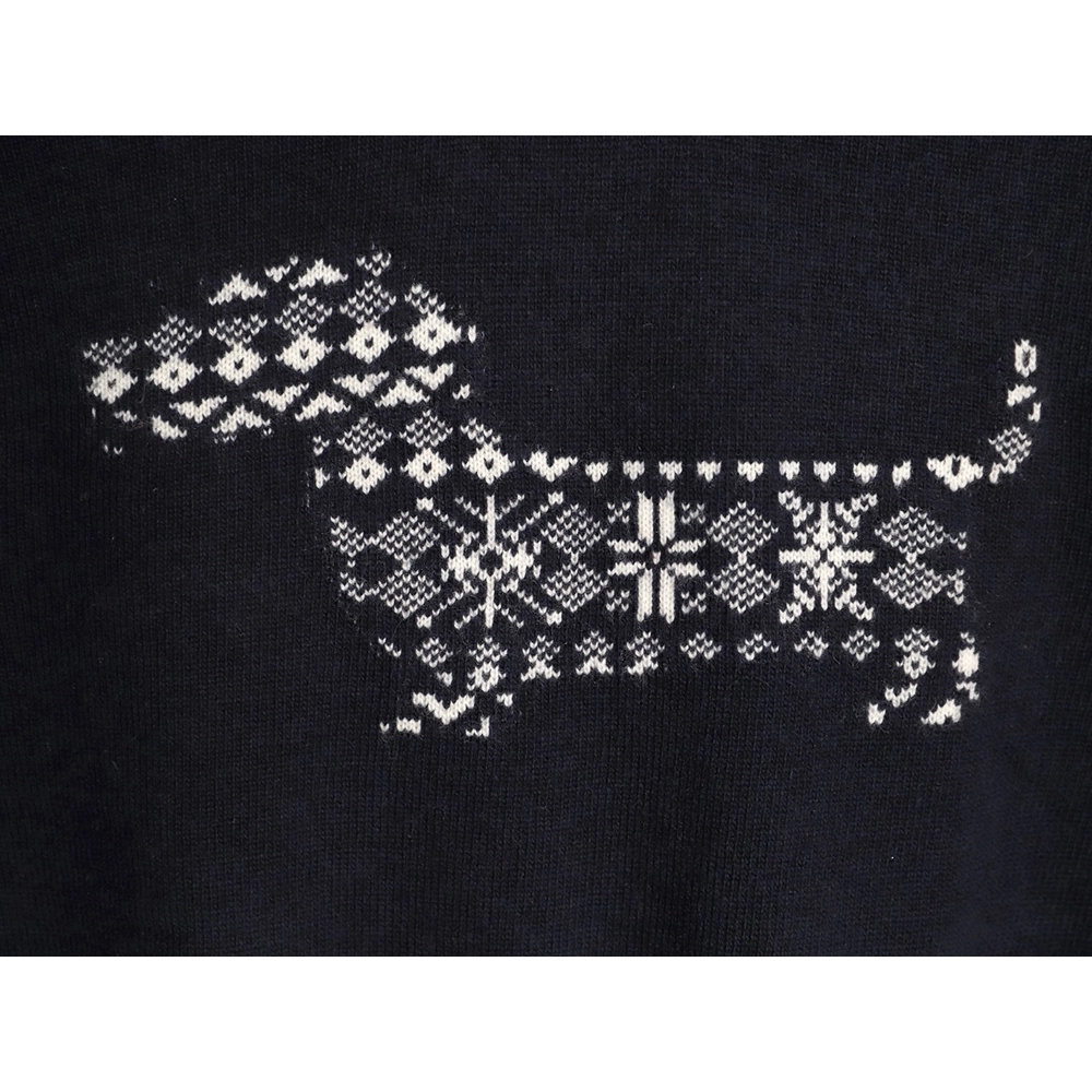 Thom Browne Snowflake Puppy Crewneck Sweater TSK1,Thom Browne