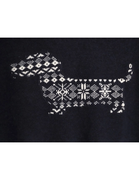 Thom Browne Snowflake Puppy Crewneck Sweater TSK1,Thom Browne