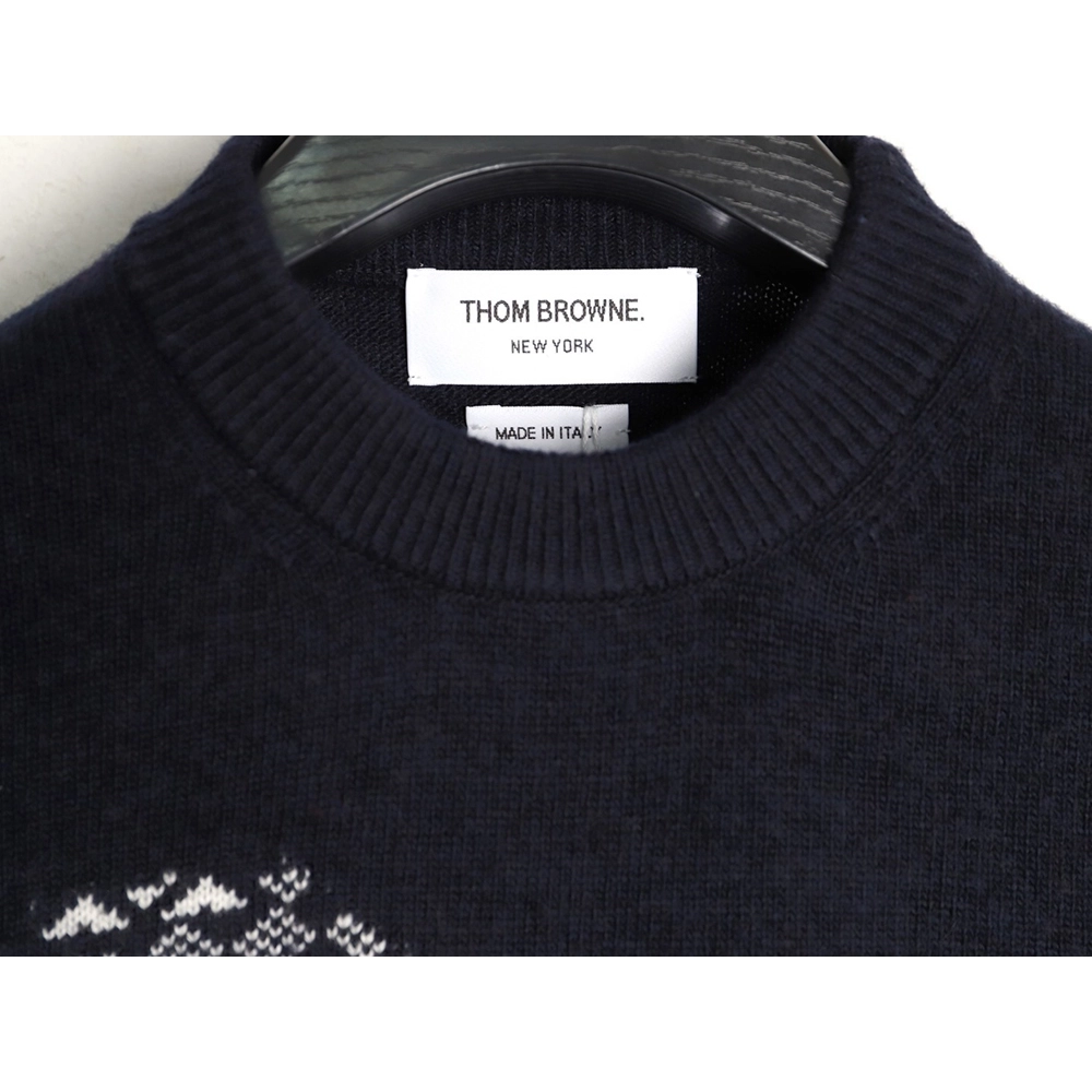 Thom Browne Snowflake Puppy Crewneck Sweater TSK1,Thom Browne