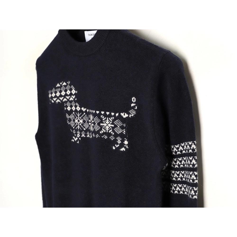 Thom Browne Snowflake Puppy Crewneck Sweater TSK1,Thom Browne
