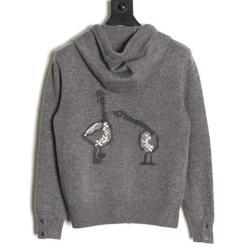 Thom Browne Goose-Patterned Wool Hooded Jacket,Thom Browne