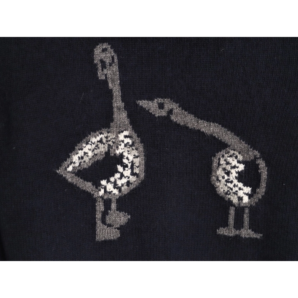 Thom Browne Goose-Patterned Wool Hooded Jacket TSK1,Thom Browne