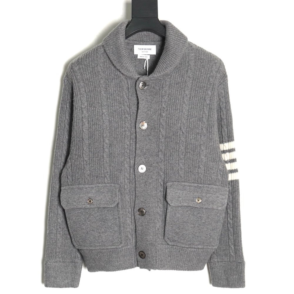 Thom Browne cable knit coat,Thom Browne