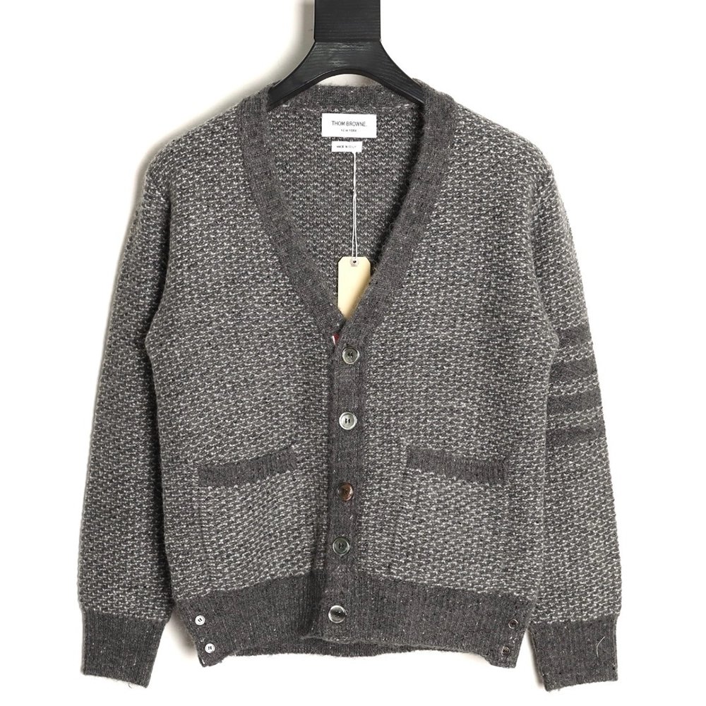 Thom Browne Textured Knit Cardigan,Thom Browne