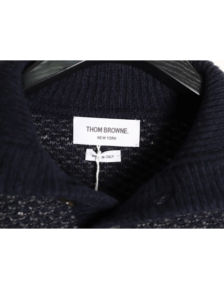 Thom Browne textured knit collared sweater TSK1,Thom Browne