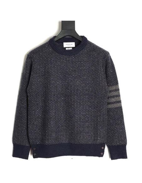 Thom Browne Textured Knit Crewneck Sweater TSK1,Thom Browne