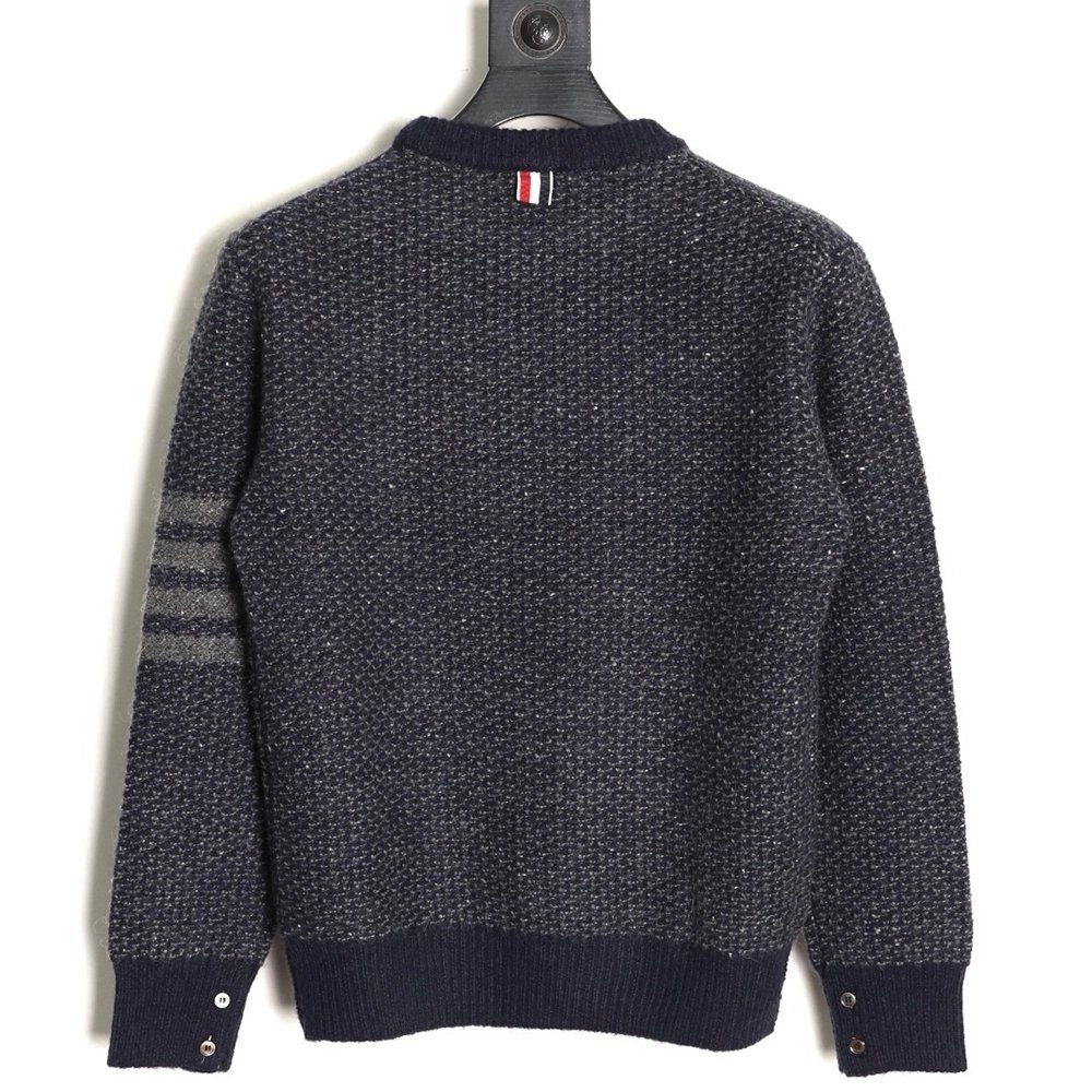Thom Browne Textured Knit Crewneck Sweater TSK1,Thom Browne