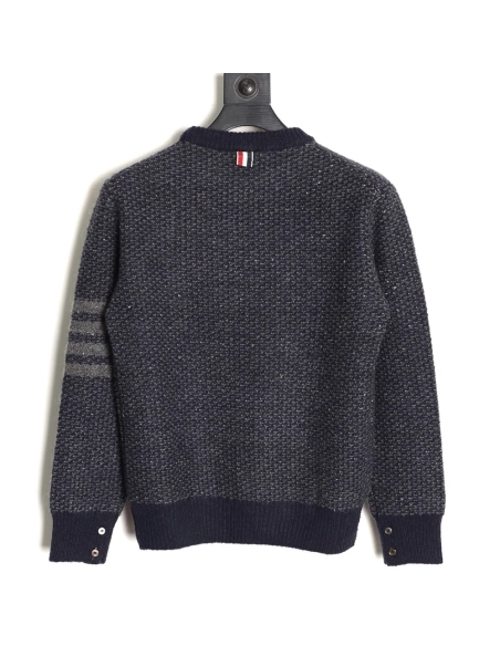 Thom Browne Textured Knit Crewneck Sweater TSK1,Thom Browne