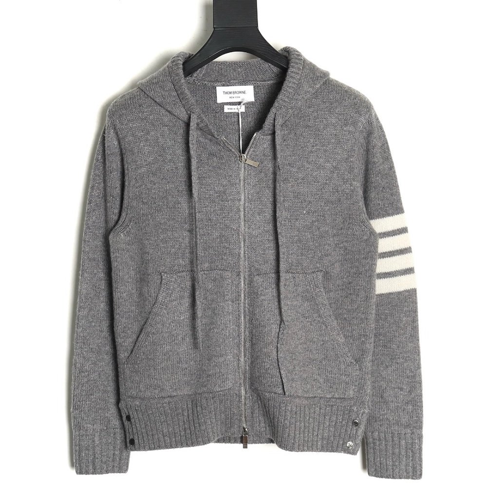 Thom Browne Rose-Embroidered Australian Wool Hooded Jacket TSK1,Thom Browne