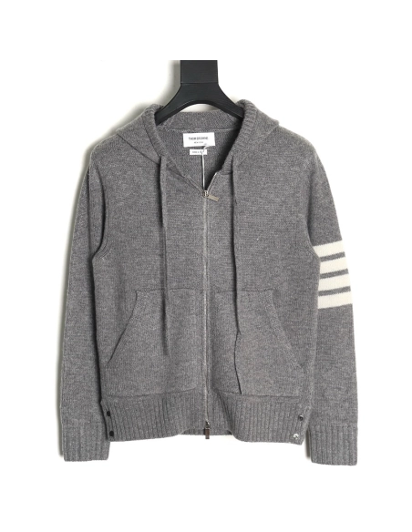 Thom Browne Rose-Embroidered Australian Wool Hooded Jacket TSK1,Thom Browne