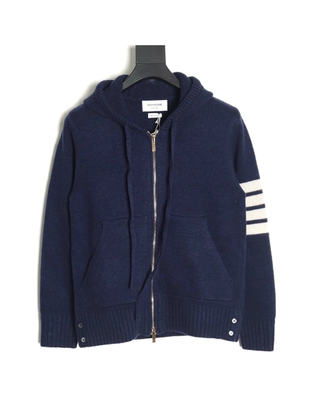 Thom Browne Rose-Embroidered Australian Wool Hooded Jacket TSK2,Thom Browne