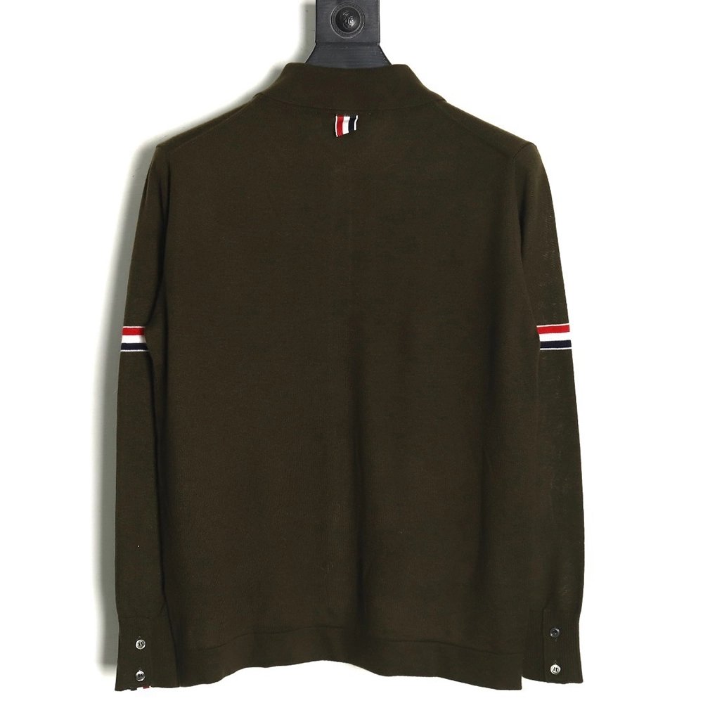 Thom Browne sleeve patch Australian wool collar cardigan,Thom Browne